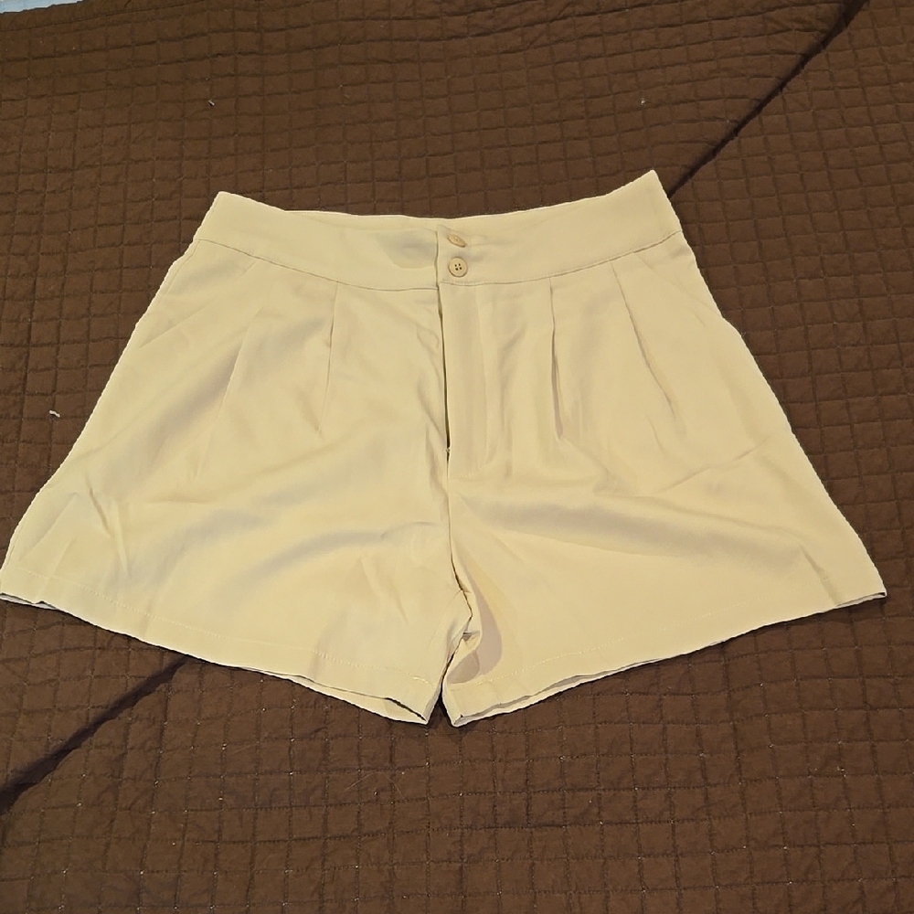 SHEIN Tan High Waist Shorts with Relaxed Fit